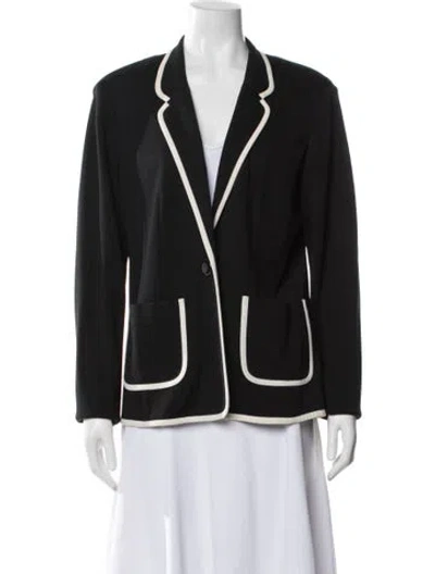 Pre-owned St John Wool Blazer In Black