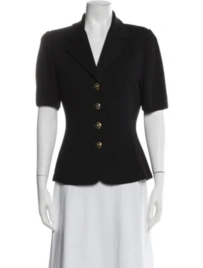 Pre-owned St John Wool Blazer In Black