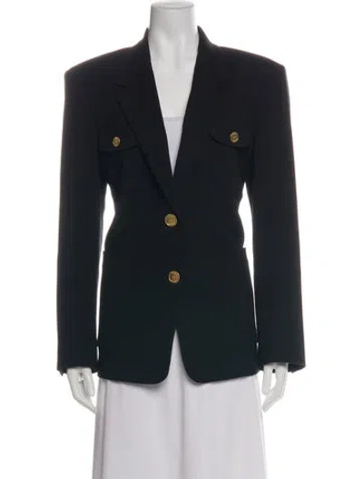 Pre-owned St John Wool Blazer In Black