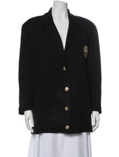 Pre-owned St John Wool Blazer In Black