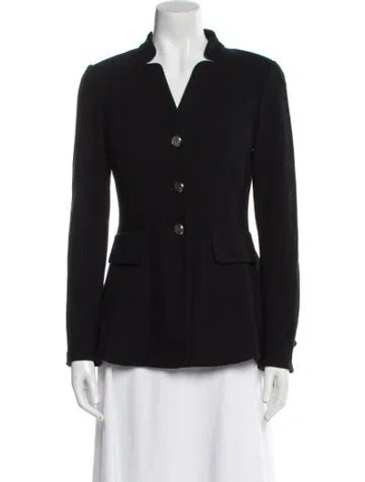Pre-owned St John Wool Blazer In Black