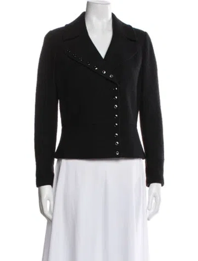 Pre-owned St John Wool Blazer In Black