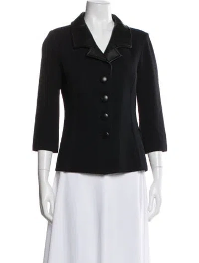 Pre-owned St John Wool Blazer In Black