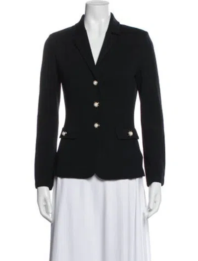 Pre-owned St John Wool Blazer In Black