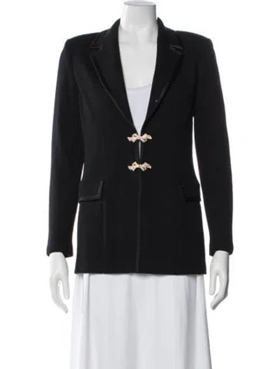 Pre-owned St John Wool Blazer In Black