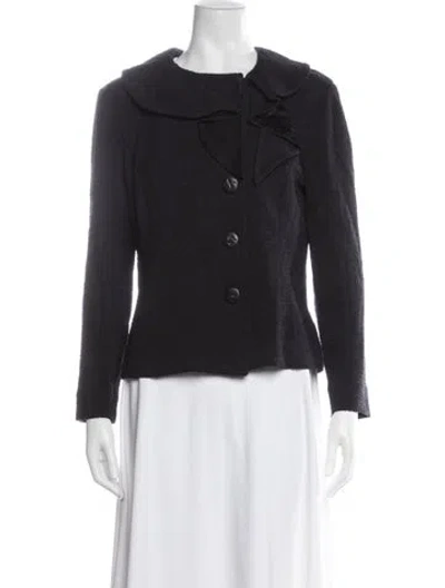 Pre-owned St John Wool Blazer In Black