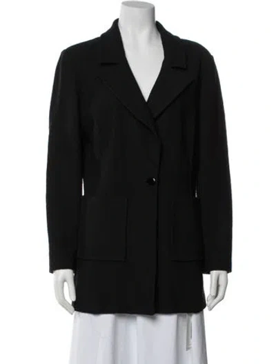 Pre-owned St John Wool Blazer In Black