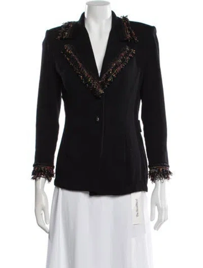 Pre-owned St John Wool Blazer In Black
