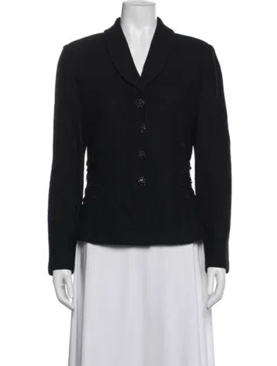Pre-owned St John Wool Blazer In Black