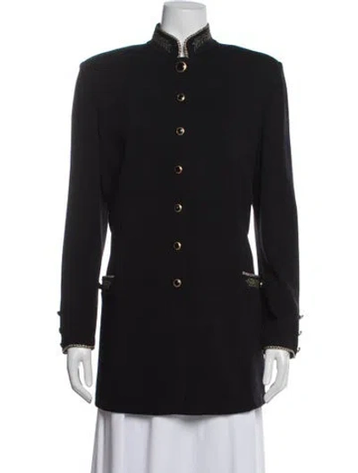 Pre-owned St John Wool Blazer In Black