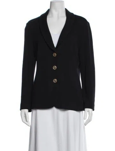 Pre-owned St John Wool Blazer In Black