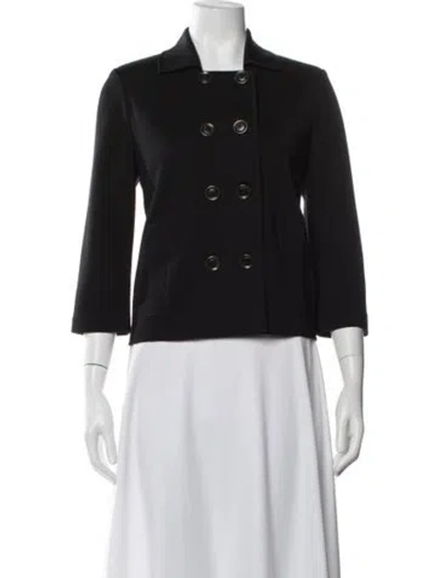 Pre-owned St John Wool Blazer In Black