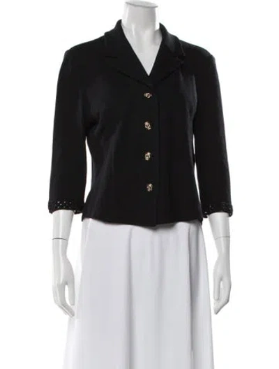 Pre-owned St John Wool Blazer In Black