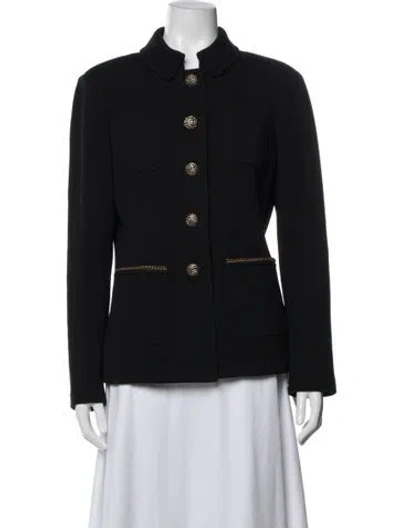 Pre-owned St John Wool Blazer In Black
