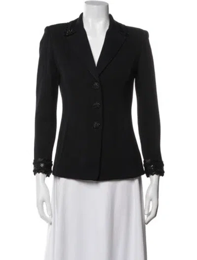 Pre-owned St John Wool Blazer In Black