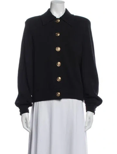 Pre-owned St John Wool Blazer In Black