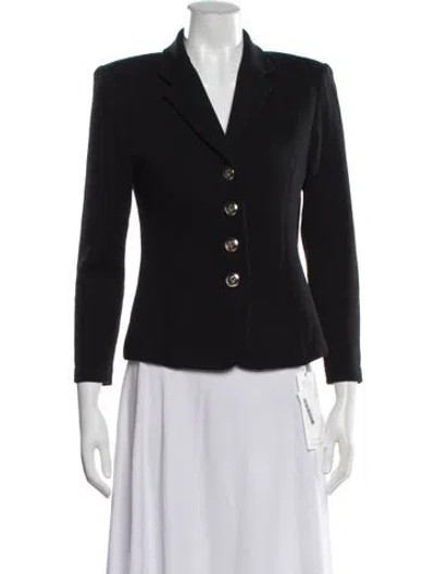 Pre-owned St John Wool Blazer In Black