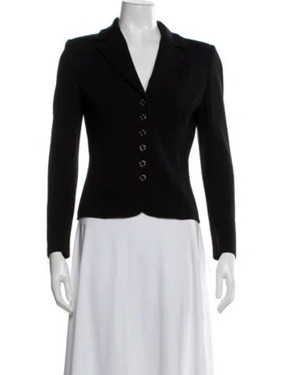 Pre-owned St John Wool Blazer In Black
