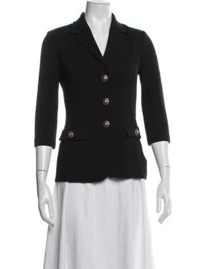 Pre-owned St John Wool Blazer In Black
