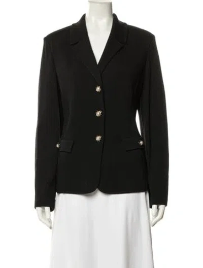Pre-owned St John Wool Blazer In Black