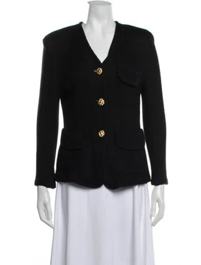 Pre-owned St John Wool Blazer In Black