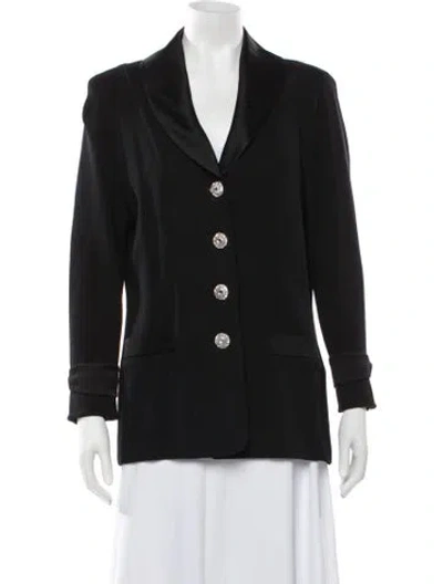 Pre-owned St John Wool Blazer In Black