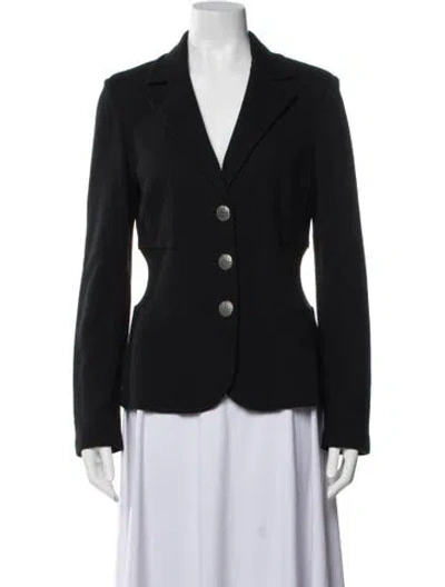 Pre-owned St John Wool Blazer In Black