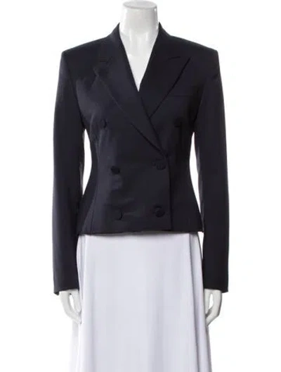 Pre-owned St John Wool Blazer In Blue