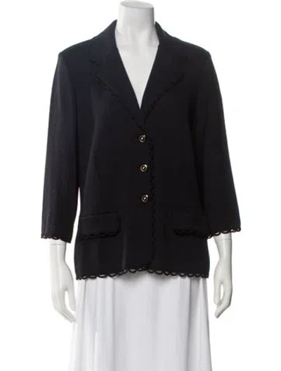 Pre-owned St John Wool Blazer In Blue