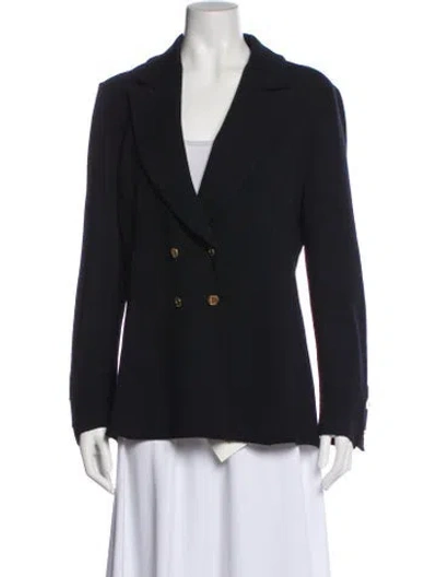 Pre-owned St John Wool Blazer In Blue