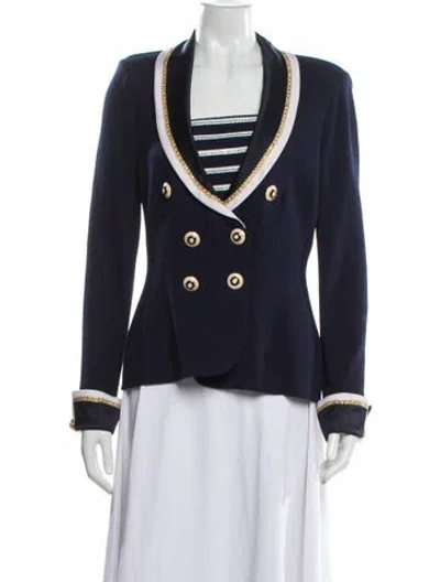 Pre-owned St John Wool Blazer In Blue