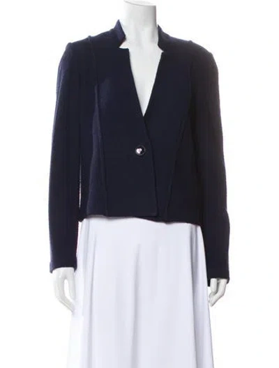 Pre-owned St John Wool Blazer In Blue