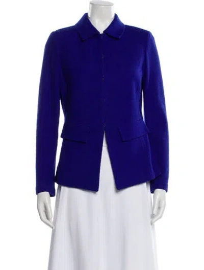 Pre-owned St John Wool Blazer In Blue