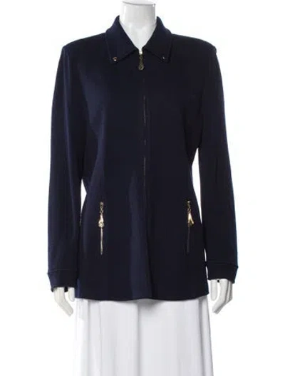 Pre-owned St John Wool Blazer In Blue