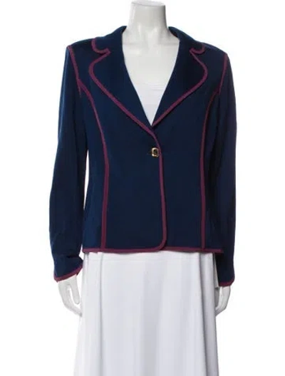 Pre-owned St John Wool Blazer In Blue