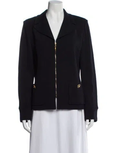 Pre-owned St John Wool Blazer In Blue