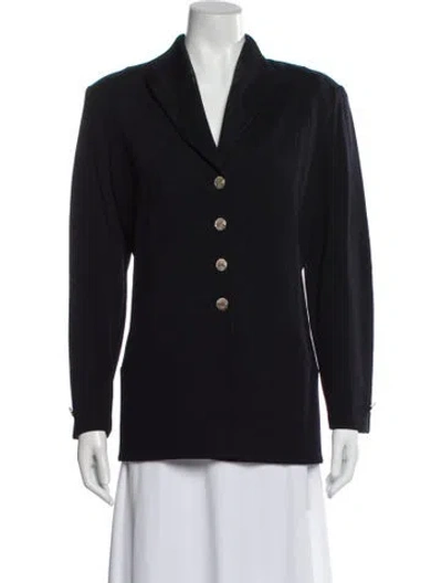 Pre-owned St John Wool Blazer In Blue