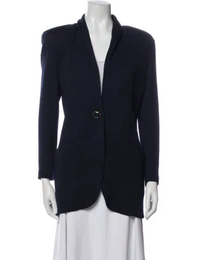 Pre-owned St John Wool Blazer In Blue