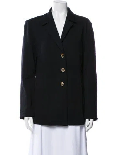 Pre-owned St John Wool Blazer In Blue
