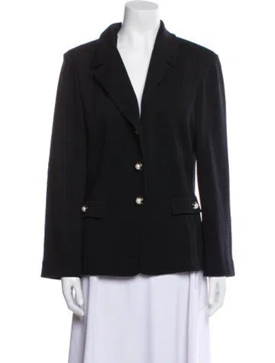 Pre-owned St John Wool Blazer In Blue