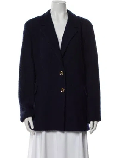 Pre-owned St John Wool Blazer In Blue