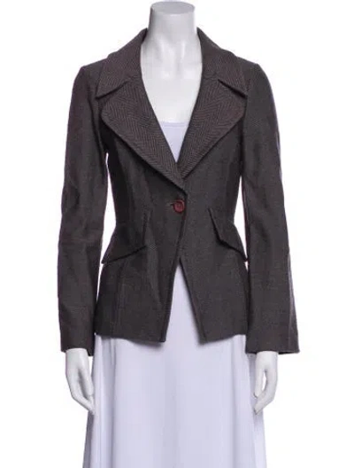 Pre-owned St John Wool Blazer In Blue