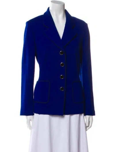 Pre-owned St John Wool Blazer In Blue