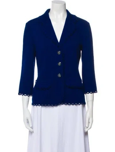 Pre-owned St John Wool Blazer In Blue