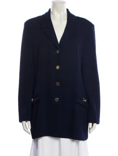 Pre-owned St John Wool Blazer In Blue