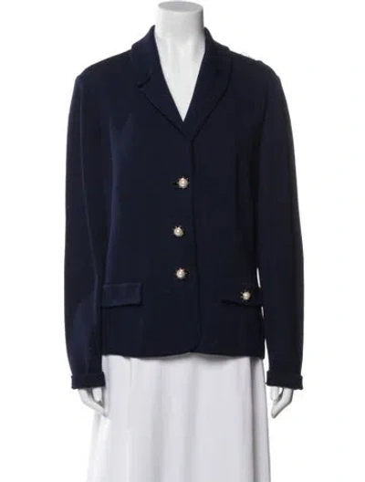 Pre-owned St John Wool Blazer In Blue