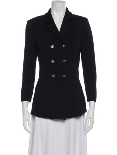 Pre-owned St John Wool Blazer In Blue