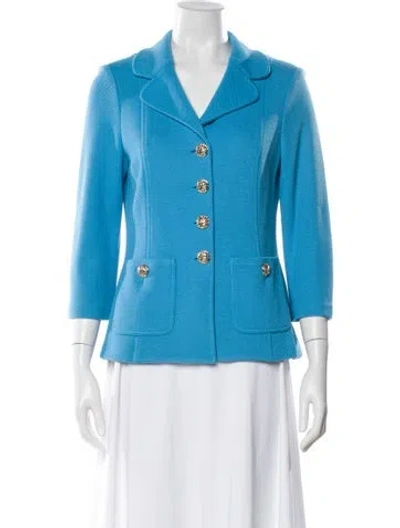 Pre-owned St John Wool Blazer In Blue