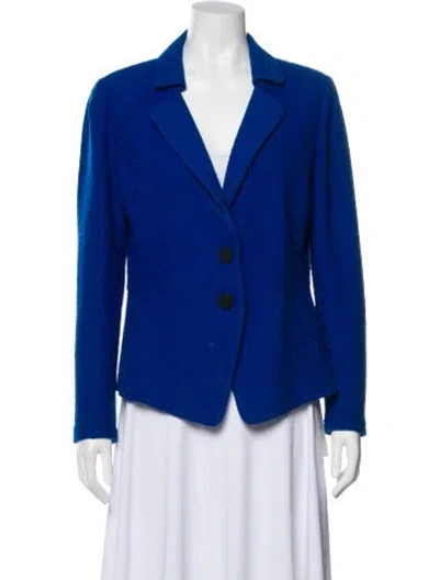 Pre-owned St John Wool Blazer In Blue