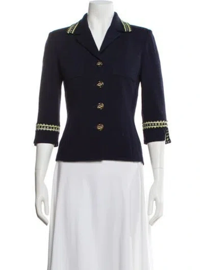 Pre-owned St John Wool Blazer In Blue